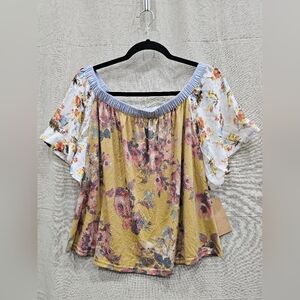 Cousin Earl Floral Off The Shoulder Blouse Size Med NWT